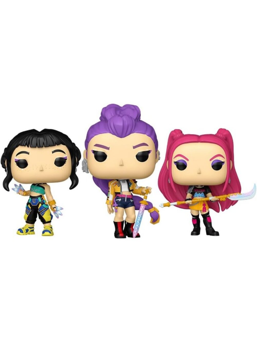 Kpop Demon Hunters Vinyl Figures Set of 3 - Rumi, Mira, Zoey with Box Protector